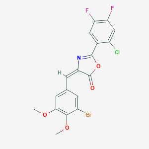 molecular formula C18H11BrClF2NO4 B334435 4-(3-bromo-4,5-dimethoxybenzylidene)-2-(2-chloro-4,5-difluorophenyl)-1,3-oxazol-5(4H)-one 