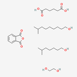 molecular formula C34H60O11 B3344389 Hexanedioic acid, polymer with 1,2-ethanediol and 1,3-isobenzofurandione, isodecyl isooctyl ester CAS No. 68908-74-7
