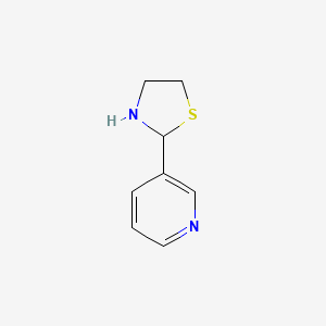 molecular formula C8H10N2S B3344424 3-(2-Thiazolidinyl)pyridine CAS No. 700-93-6