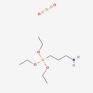 molecular formula C9H23NO5Si2 B3344446 1-Propanamine, 3-(triethoxysilyl)-, hydrolysis products with silica CAS No. 71888-97-6
