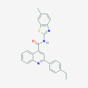 molecular formula C26H21N3OS B334447 2-(4-ethylphenyl)-N-(6-methyl-1,3-benzothiazol-2-yl)-4-quinolinecarboxamide 