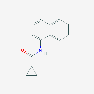 molecular formula C14H13NO B334448 Cyclopropanecarboxamide, N-(1-naphthyl)- 