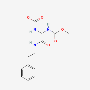 molecular formula C14H19N3O5 B3344489 Dimethyl (2-oxo-2-(phenethylamino)ethane-1,1-diyl)dicarbamate CAS No. 74581-18-3