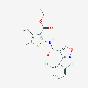 molecular formula C22H22Cl2N2O4S B334451 Isopropyl 2-({[3-(2,6-dichlorophenyl)-5-methyl-4-isoxazolyl]carbonyl}amino)-4-ethyl-5-methyl-3-thiophenecarboxylate 