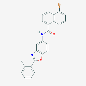 molecular formula C25H17BrN2O2 B334452 5-bromo-N-[2-(2-methylphenyl)-1,3-benzoxazol-5-yl]naphthalene-1-carboxamide 