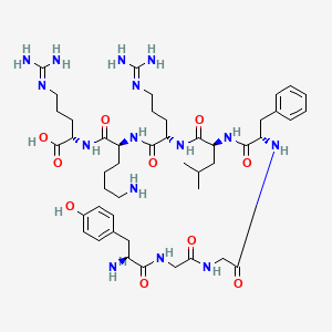molecular formula C46H73N15O10 B3344523 Tyr-gly-gly-phe-leu-arg-lys-arg CAS No. 75106-72-8