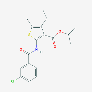 molecular formula C18H20ClNO3S B334453 Isopropyl 2-[(3-chlorobenzoyl)amino]-4-ethyl-5-methyl-3-thiophenecarboxylate 