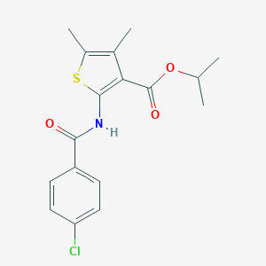 molecular formula C17H18ClNO3S B334454 Isopropyl 2-[(4-chlorobenzoyl)amino]-4,5-dimethyl-3-thiophenecarboxylate 