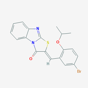 molecular formula C19H15BrN2O2S B334455 2-(5-bromo-2-isopropoxybenzylidene)[1,3]thiazolo[3,2-a]benzimidazol-3(2H)-one 