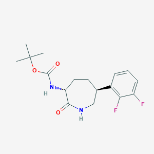 tert-Butyl [(3R,6S)-6-(2,3-difluorophenyl)-2-oxoazepan-3-yl]carbamate