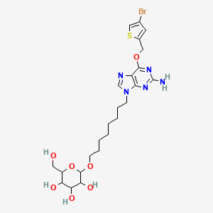 molecular formula C24H34BrN5O7S B3344575 2-{8-[2-Amino-6-(4-bromo-thiophen-2-ylmethoxy)-purin-9-yl]-octyloxy}-6-hydroxymethyl-tetrahydro-pyran-3,4,5-triol CAS No. 793035-88-8