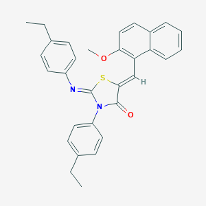 molecular formula C31H28N2O2S B334458 3-(4-Ethylphenyl)-2-[(4-ethylphenyl)imino]-5-[(2-methoxy-1-naphthyl)methylene]-1,3-thiazolidin-4-one 