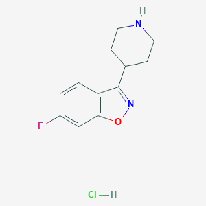 molecular formula C12H14ClFN2O B033446 6-氟-3-(4-哌啶基)-1,2-苯并异噁唑盐酸盐 CAS No. 84163-13-3