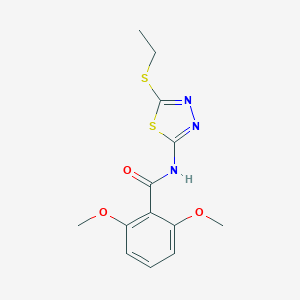 molecular formula C13H15N3O3S2 B334464 N-[5-(ethylsulfanyl)-1,3,4-thiadiazol-2-yl]-2,6-dimethoxybenzamide 