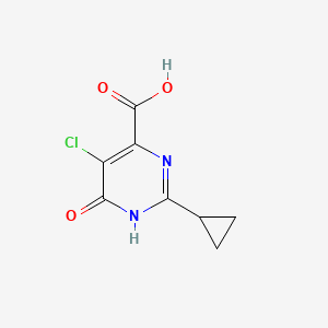 molecular formula C8H7ClN2O3 B3344645 5-Chloro-2-cyclopropyl-6-hydroxypyrimidine-4-carboxylic acid CAS No. 858956-26-0