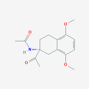 molecular formula C16H21NO4 B3344661 (R)-N-(2-Acetyl-1,2,3,4-tetrahydro-5,8-dimethoxy-2-naphthalenyl)acetamide CAS No. 86264-61-1