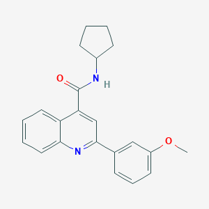 molecular formula C22H22N2O2 B334468 N-cyclopentyl-2-(3-methoxyphenyl)quinoline-4-carboxamide 
