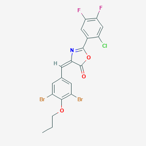 molecular formula C19H12Br2ClF2NO3 B334470 2-(2-chloro-4,5-difluorophenyl)-4-(3,5-dibromo-4-propoxybenzylidene)-1,3-oxazol-5(4H)-one 