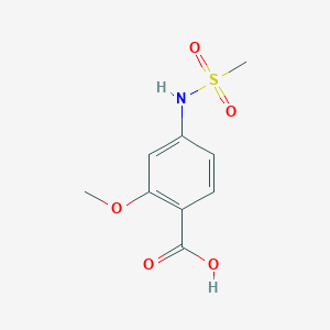 molecular formula C9H11NO5S B3344713 2-Methoxy-4-[(methylsulfonyl)amino]benzoic acid CAS No. 89469-44-3