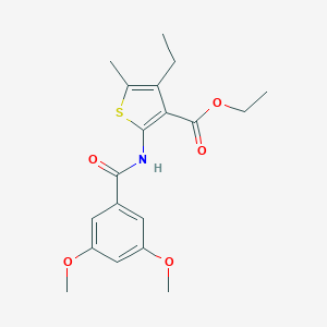 molecular formula C19H23NO5S B334473 Ethyl 2-[(3,5-dimethoxybenzoyl)amino]-4-ethyl-5-methyl-3-thiophenecarboxylate 