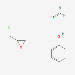 molecular formula C10H13ClO3 B3344775 Formaldehyde, polymer with (chloromethyl)oxirane and phenol CAS No. 9003-36-5