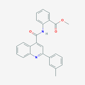 molecular formula C25H20N2O3 B334480 Methyl 2-({[2-(3-methylphenyl)-4-quinolinyl]carbonyl}amino)benzoate 