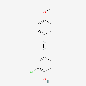 molecular formula C15H11ClO2 B3344813 2-Chloro-4-((4-methoxyphenyl)ethynyl)phenol CAS No. 916502-26-6