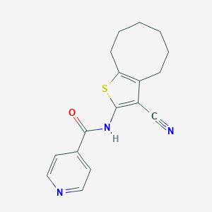 molecular formula C17H17N3OS B334487 N-(3-cyano-4,5,6,7,8,9-hexahydrocycloocta[b]thiophen-2-yl)pyridine-4-carboxamide 