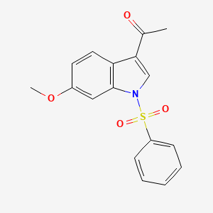 molecular formula C17H15NO4S B3344882 1-(6-Methoxy-1-(phenylsulfonyl)-1H-indol-3-yl)ethanone CAS No. 99532-46-4