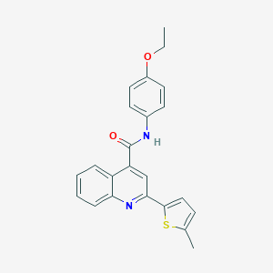 molecular formula C23H20N2O2S B334491 N-(4-ethoxyphenyl)-2-(5-methylthiophen-2-yl)quinoline-4-carboxamide 