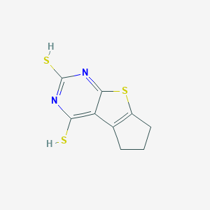 molecular formula C9H8N2S3 B334494 7-thia-9,11-diazatricyclo[6.4.0.02,6]dodeca-1(12),2(6),8,10-tetraene-10,12-dithiol 