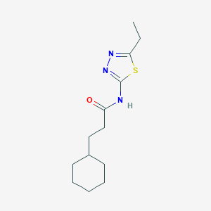 molecular formula C13H21N3OS B334498 3-cyclohexyl-N-(5-ethyl-1,3,4-thiadiazol-2-yl)propanamide 