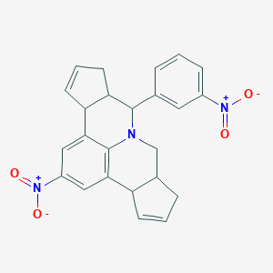 molecular formula C24H21N3O4 B334503 2-Nitro-7-{3-nitrophenyl}-3b,6,6a,7,9,9a,10,12a-octahydrocyclopenta[c]cyclopenta[4,5]pyrido[3,2,1-ij]quinoline 