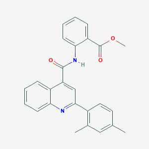 molecular formula C26H22N2O3 B334504 Methyl 2-({[2-(2,4-dimethylphenyl)-4-quinolinyl]carbonyl}amino)benzoate 