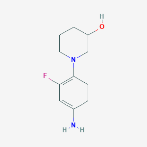 molecular formula C11H15FN2O B3345040 1-(4-Amino-2-fluorophenyl)piperidin-3-ol CAS No. 1002726-80-8