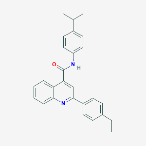 molecular formula C27H26N2O B334506 2-(4-ethylphenyl)-N-(4-isopropylphenyl)-4-quinolinecarboxamide 