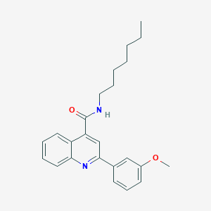 molecular formula C24H28N2O2 B334509 N-heptyl-2-(3-methoxyphenyl)quinoline-4-carboxamide 