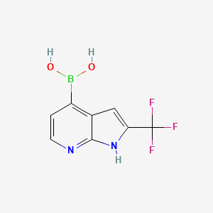 molecular formula C8H6BF3N2O2 B3345113 (2-(Trifluoromethyl)-1H-pyrrolo[2,3-b]pyridin-4-yl)boronic acid CAS No. 1014613-47-8