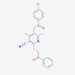 molecular formula C24H19BrN2O2S B334519 5-[2-(4-Bromophenyl)-2-oxoethyl]-4,6-dimethyl-2-[(2-oxo-2-phenylethyl)sulfanyl]nicotinonitrile 
