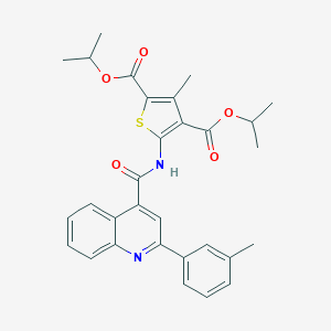 molecular formula C30H30N2O5S B334524 Diisopropyl 3-methyl-5-({[2-(3-methylphenyl)-4-quinolinyl]carbonyl}amino)-2,4-thiophenedicarboxylate 