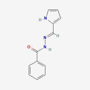molecular formula C12H11N3O B3345306 Hydrazine, 1-benzoyl-2-(2-pyrrolylmethylene)- CAS No. 10344-26-0