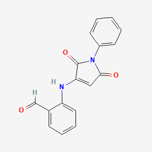 molecular formula C17H12N2O3 B3345309 2-[(2,5-Dioxo-1-phenylpyrrol-3-yl)amino]benzaldehyde CAS No. 10351-59-4