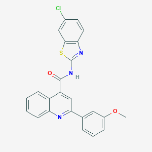 molecular formula C24H16ClN3O2S B334534 N-(6-chloro-1,3-benzothiazol-2-yl)-2-(3-methoxyphenyl)quinoline-4-carboxamide 