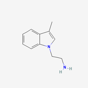 molecular formula C11H14N2 B3345344 1H-Indole-1-ethanamine, 3-methyl- CAS No. 103855-44-3