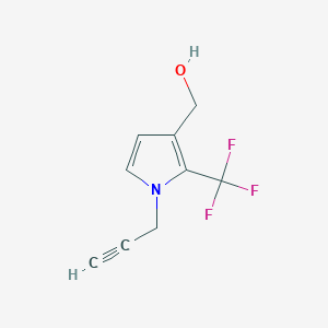 molecular formula C9H8F3NO B3345379 1H-Pyrrole-3-methanol, 1-(2-propynyl)-2-(trifluoromethyl)- CAS No. 104501-14-6