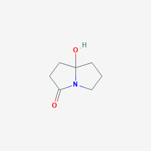 molecular formula C7H11NO2 B3345409 3H-Pyrrolizin-3-one, hexahydro-7a-hydroxy- CAS No. 104885-96-3