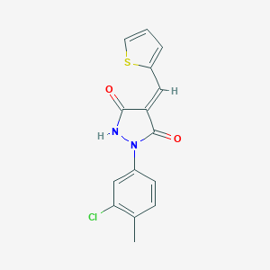 molecular formula C15H11ClN2O2S B334541 1-(3-Chloro-4-methylphenyl)-4-(2-thienylmethylene)-3,5-pyrazolidinedione 