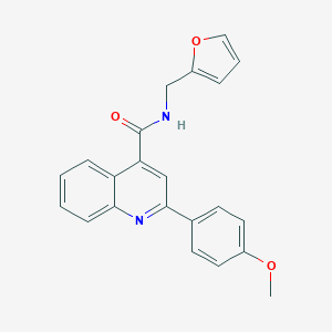 molecular formula C22H18N2O3 B334545 N-(furan-2-ylmethyl)-2-(4-methoxyphenyl)quinoline-4-carboxamide 