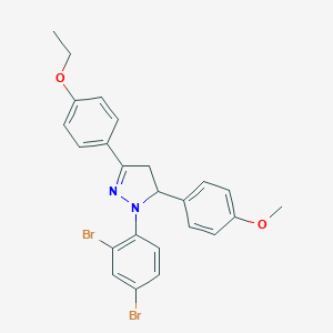 molecular formula C24H22Br2N2O2 B334547 1-(2,4-dibromophenyl)-3-(4-ethoxyphenyl)-5-(4-methoxyphenyl)-4,5-dihydro-1H-pyrazole 