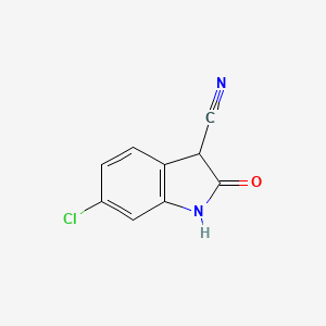 molecular formula C9H5ClN2O B3345480 1H-Indole-3-carbonitrile, 6-chloro-2,3-dihydro-2-oxo- CAS No. 105600-11-1